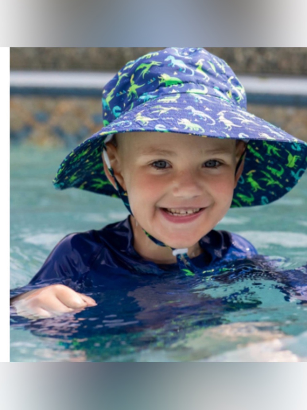 Jan & Jul Dino print sun hat in 2-5 years